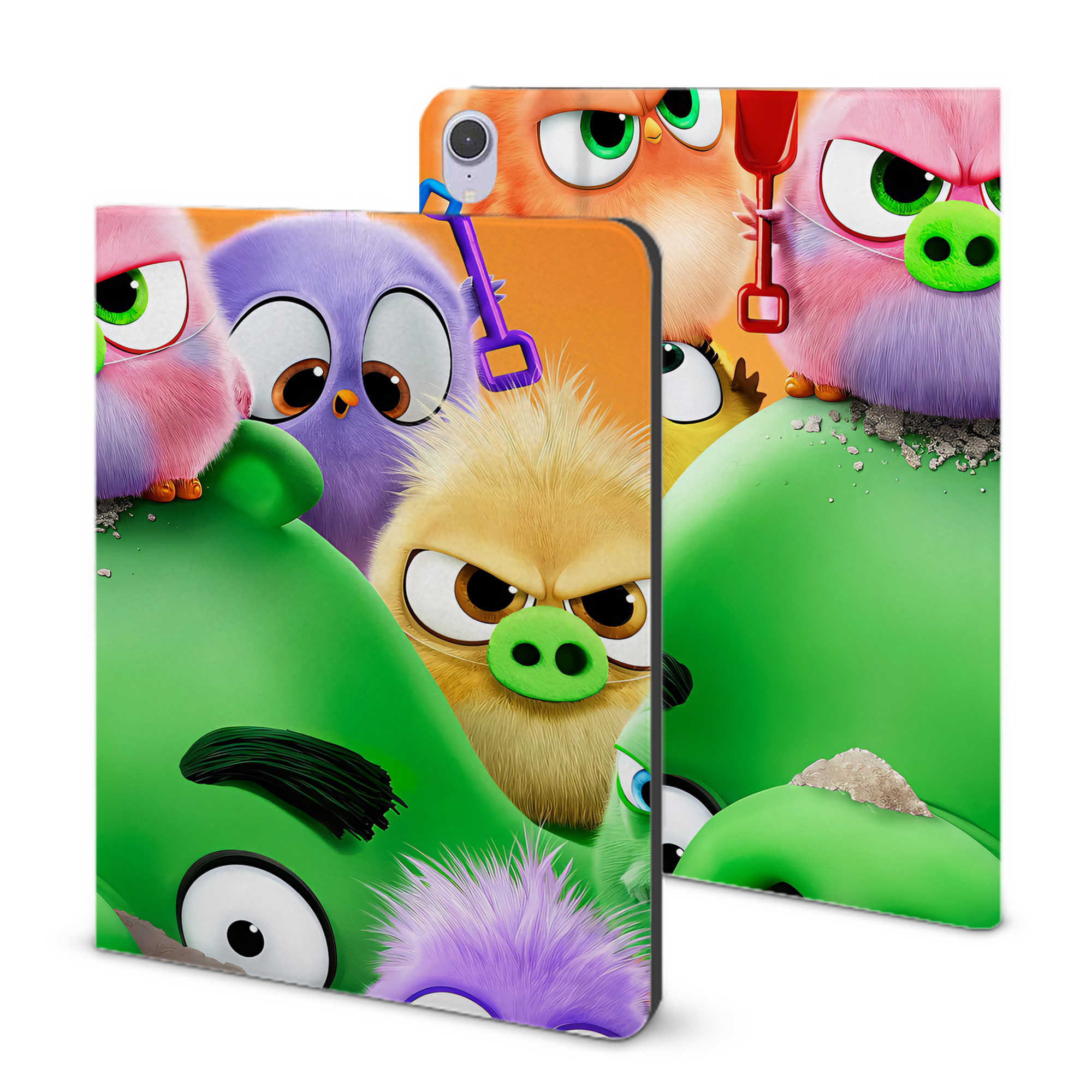 （画像用） Angry Birds アングリーバード IPad ケース ブック型 PUレザー TPU 耐衝撃 軽量 薄型 ペン収納なし 全面保護 IPad 各モデル対応